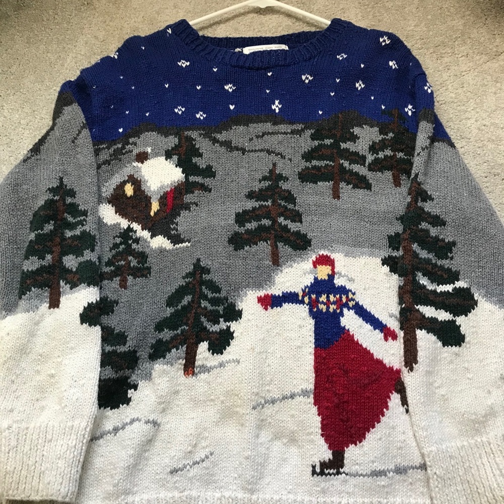 Hand knit Christmas sweater